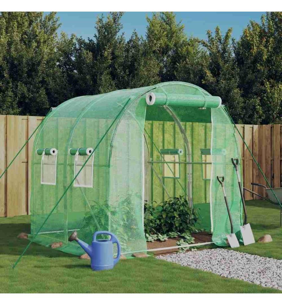 Gewächshaus mit Stahlrahmen Grün 4 m² 2x2x2 m