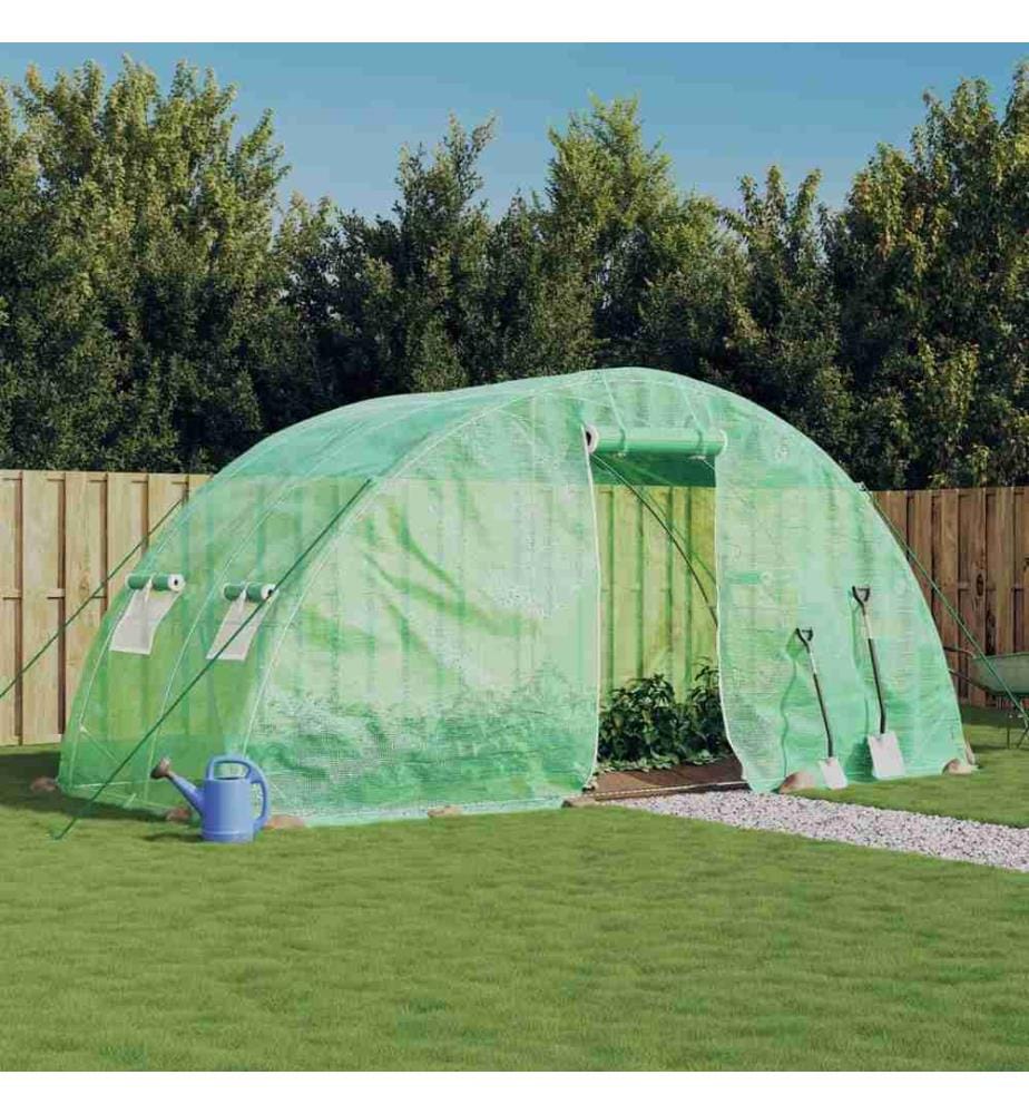 Gewächshaus mit Stahlrahmen Grün 10 m² 5x2x2,3 m