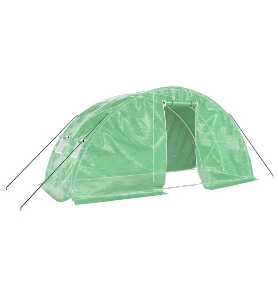Gewächshaus mit Stahlrahmen Grün 10 m² 5x2x2,3 m