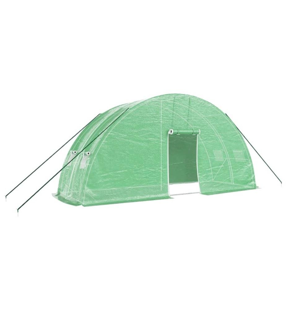 Gewächshaus mit Stahlrahmen Grün 12 m² 6x2x2,85 m