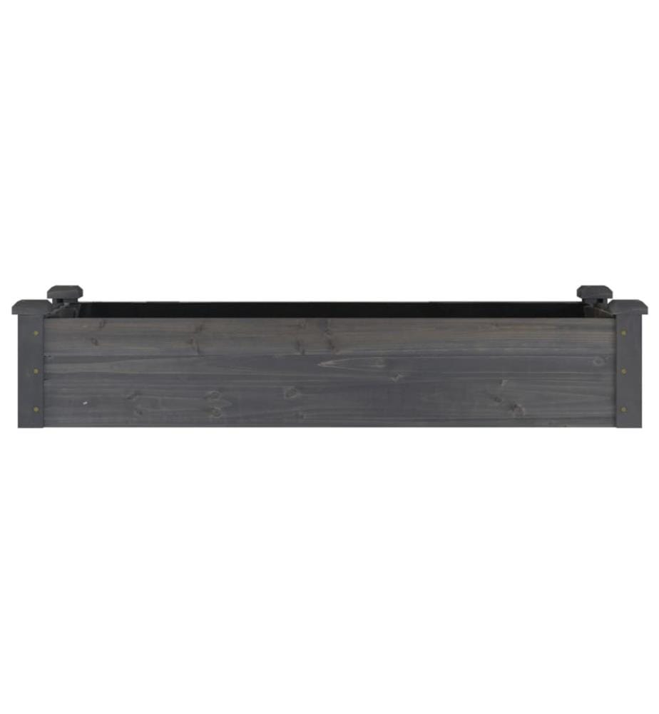 Hochbeet mit Einsatz Grau 120x45x25 cm Massivholz Tanne