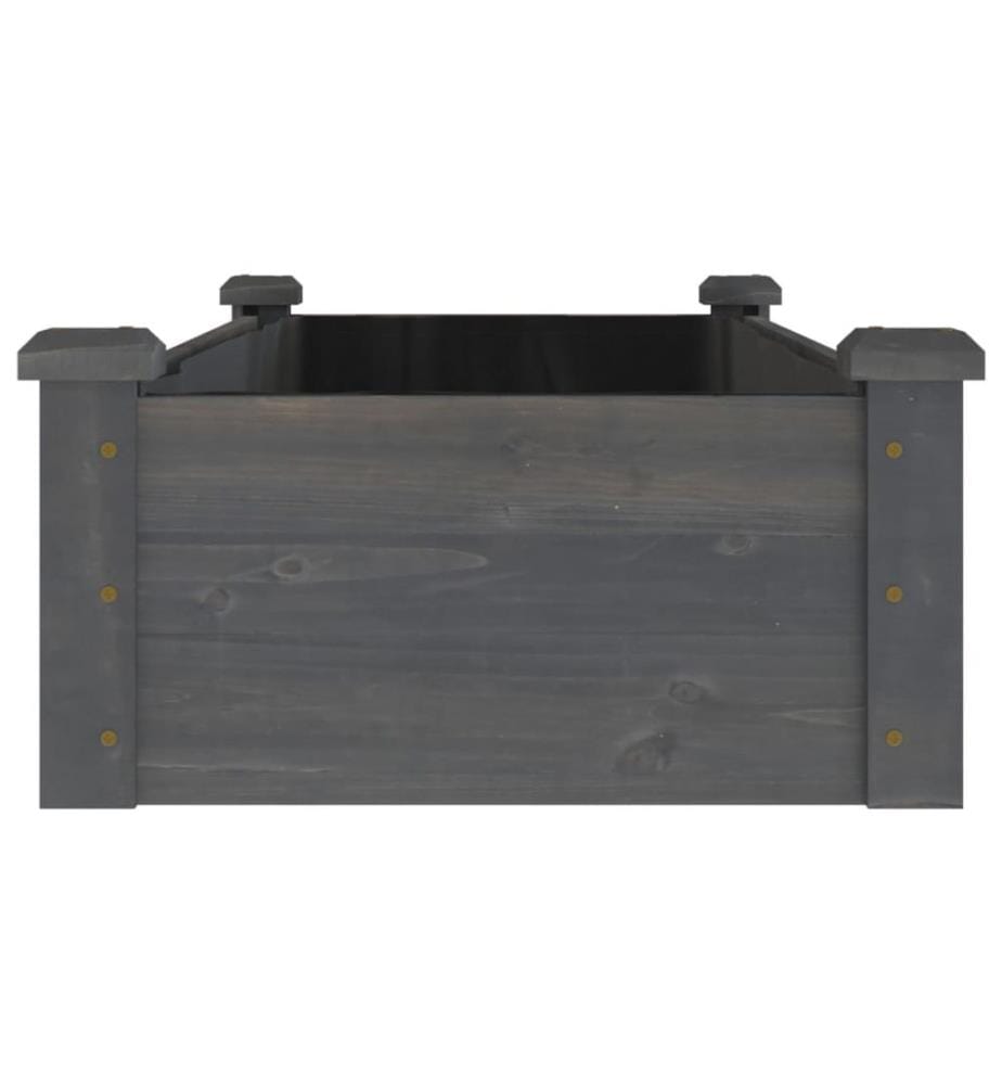 Hochbeet mit Einsatz Grau 120x45x25 cm Massivholz Tanne