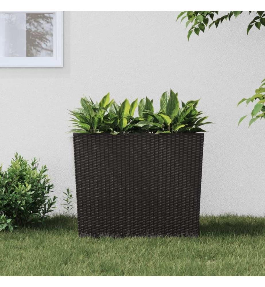 Pflanzkübel mit herausnehmbaren Einsatz Braun 12/44 L PP-Rattan