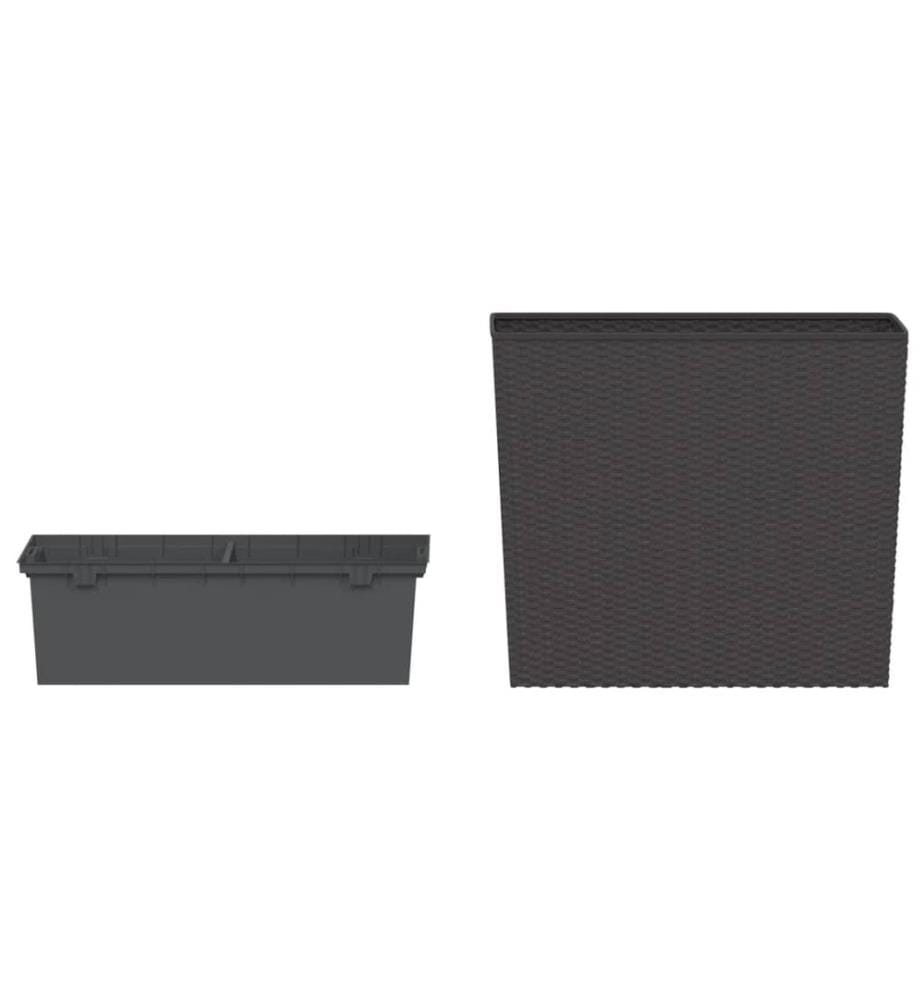 Pflanzkübel mit herausnehmbaren Einsatz Braun 12/44 L PP-Rattan