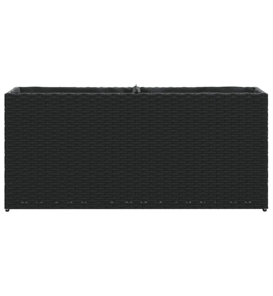 Hochbeet mit 2 Fächern Schwarz 90x20x40 cm Poly Rattan