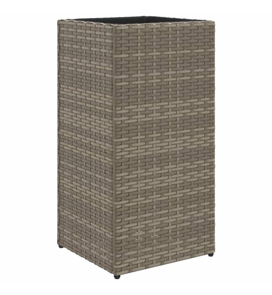 Pflanzkübel Grau 30x30x60 cm Poly Rattan