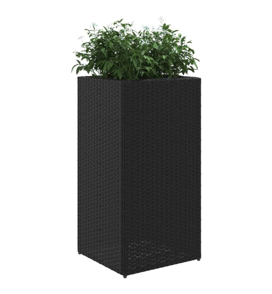 Pflanzkübel Schwarz 40x40x80 cm Poly Rattan