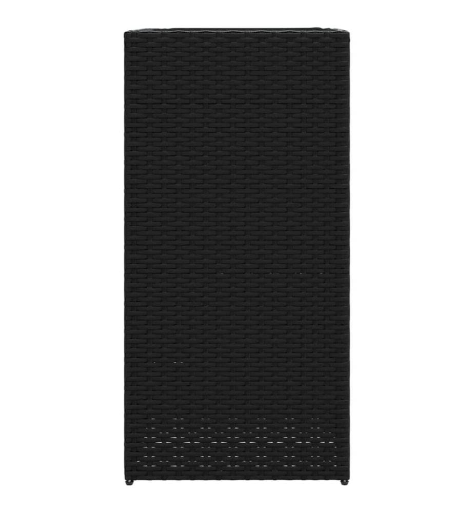 Pflanzkübel Schwarz 40x40x80 cm Poly Rattan