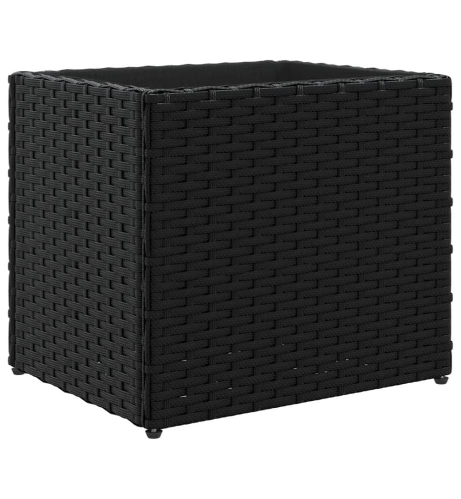 Pflanzkübel Schwarz 36x30x32 cm Poly Rattan