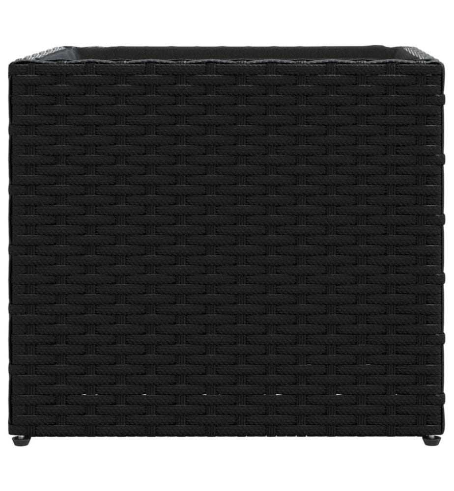 Pflanzkübel Schwarz 36x30x32 cm Poly Rattan
