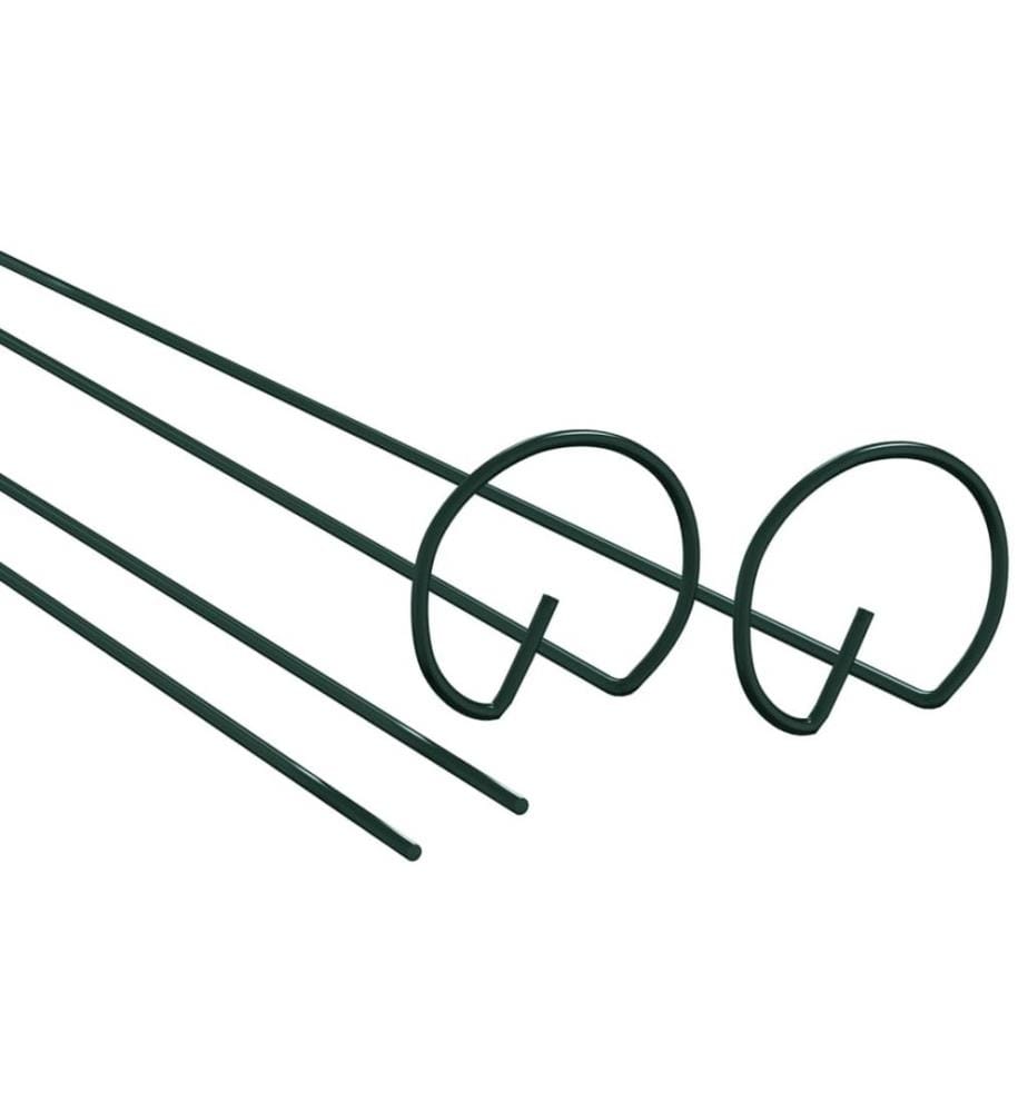 Pflanzenstützen 20 Stk. Dunkelgrün 61 cm Stahl