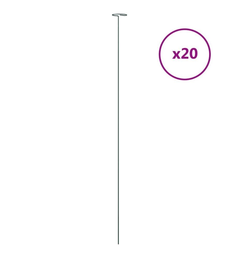 Pflanzenstützen 20 Stk. Dunkelgrün 91 cm Stahl