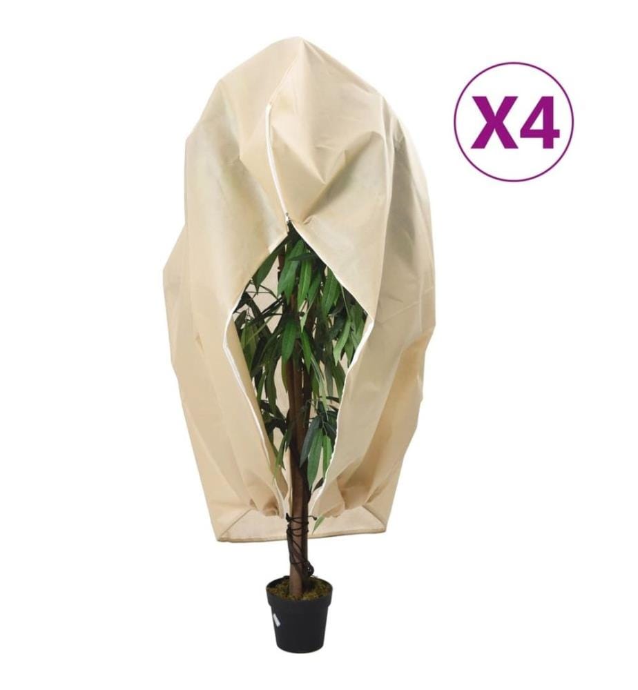 Wintervlies mit Reissverschluss 4 Stk. 70 g/m² 1x1,55 m