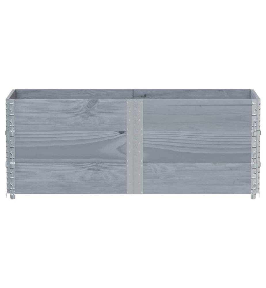 Jardinière gris 150x50 cm bois massif de pin