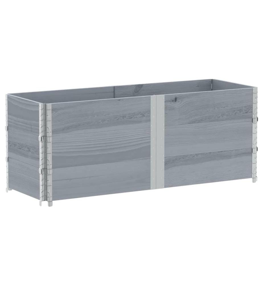 Jardinière gris 150x50 cm bois massif de pin