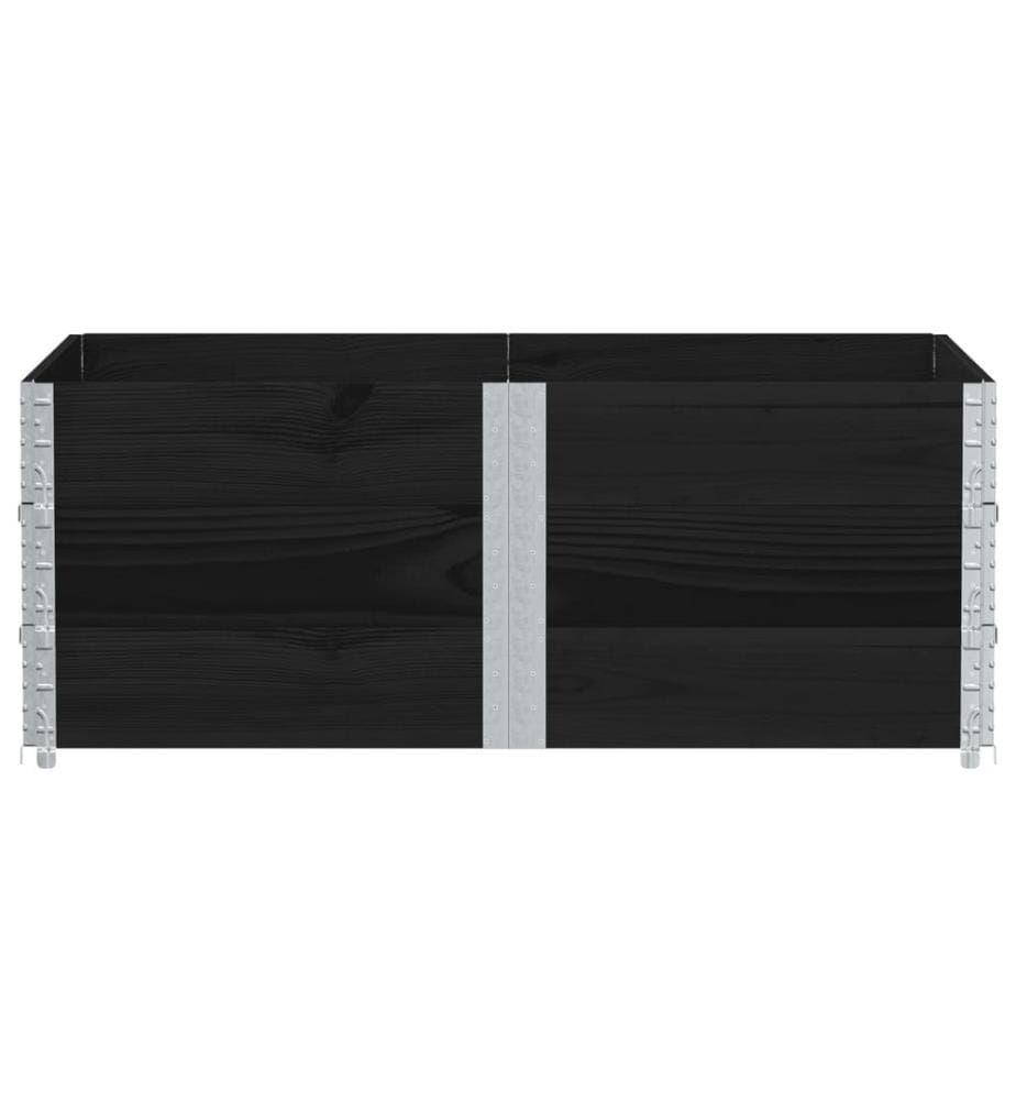 Pflanzkasten Schwarz 150x100 cm Massivholz Kiefer
