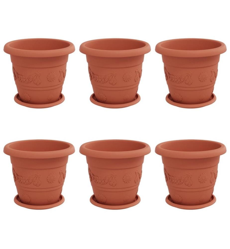 Blumentöpfe 6 pcs Ziegelrot Ø 26 x 21,5 cm Kunststoff