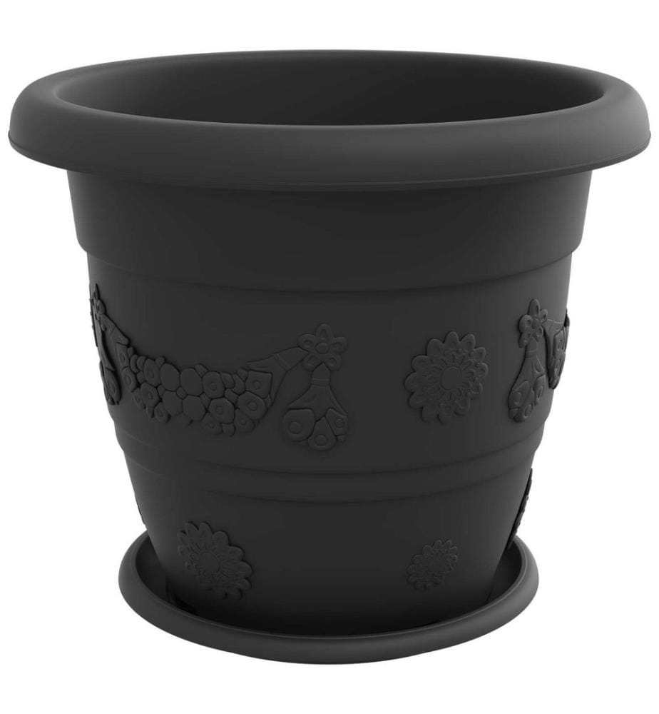Blumentöpfe 6 pcs Schwarz Ø 26 x 21,5 cm Kunststoff