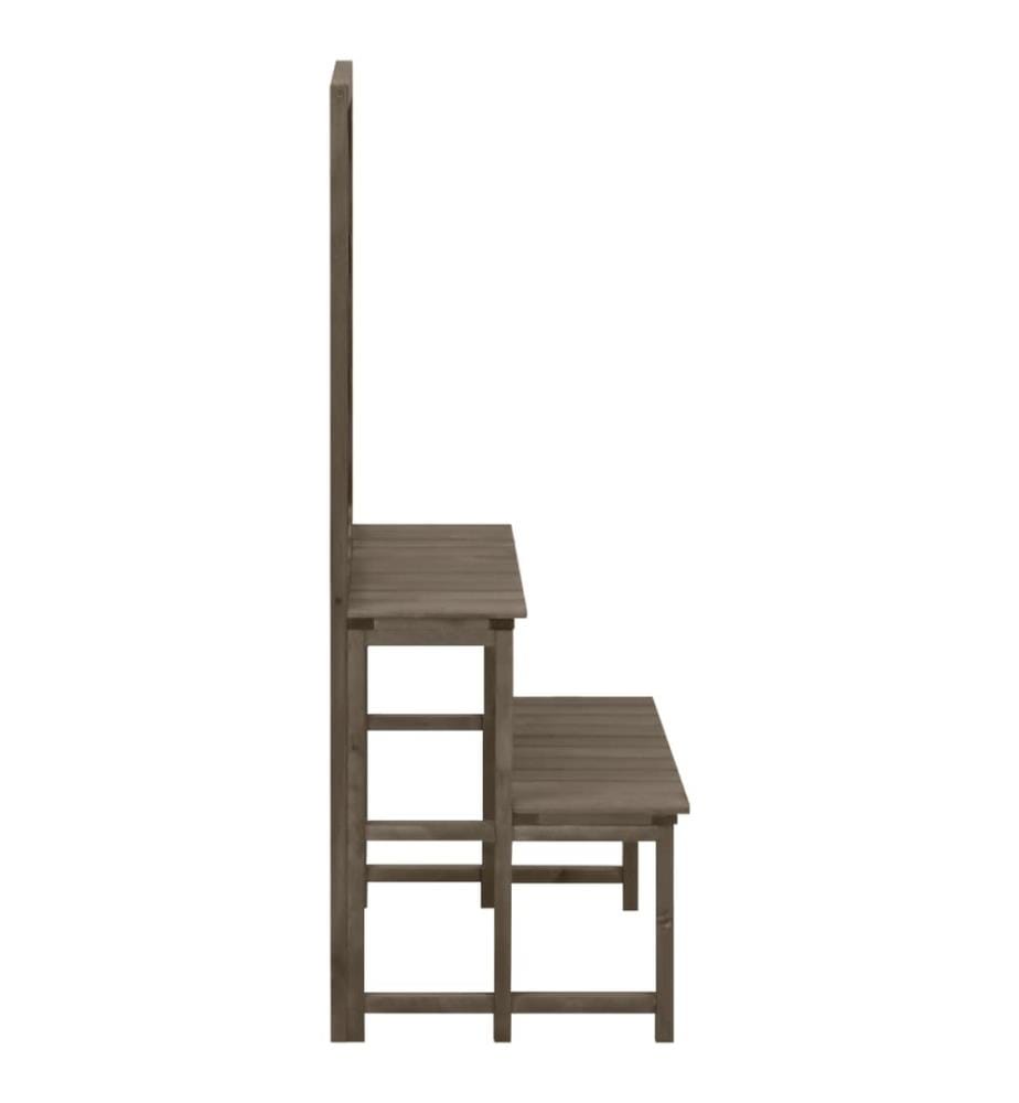Blumentreppe mit Rankgitter Grau 70x42x115cm Massivholz Tanne