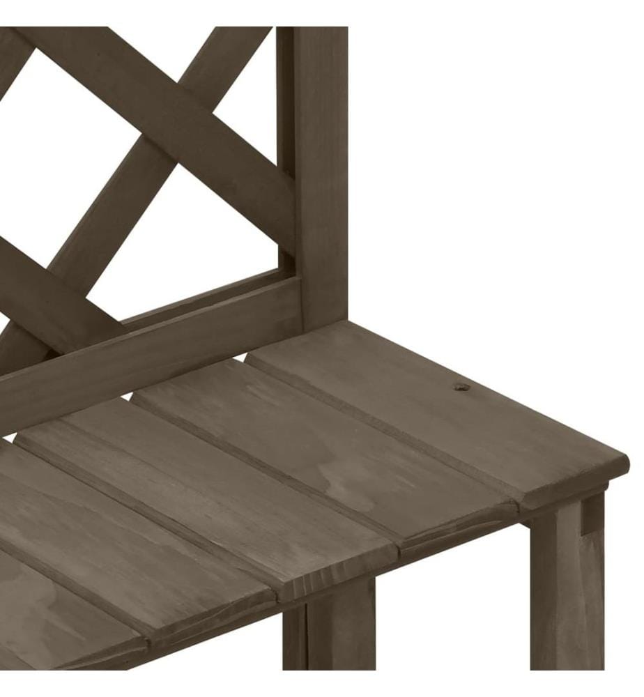 Blumentreppe mit Rankgitter Grau 70x42x115cm Massivholz Tanne