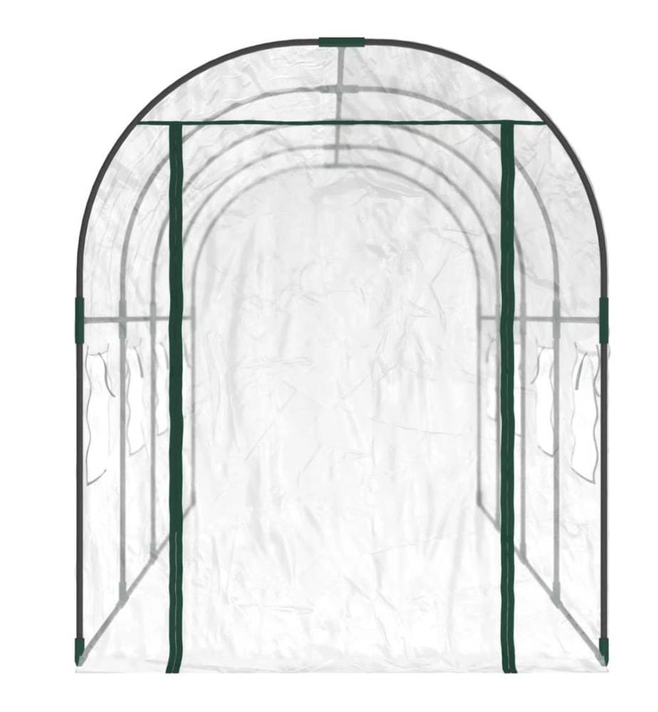 Gewächshaus Transparent 160x400x190 cm PVC & Stahl