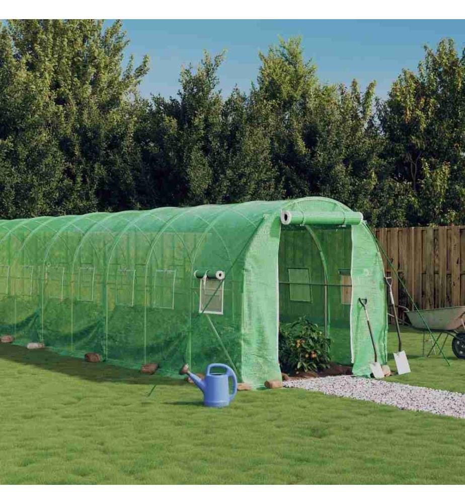 Gewächshaus mit Stahlrahmen Grün 12 m² 6x2x2 m