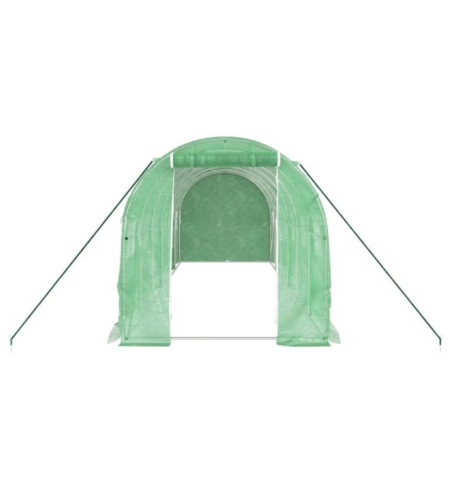 Gewächshaus mit Stahlrahmen Grün 12 m² 6x2x2 m