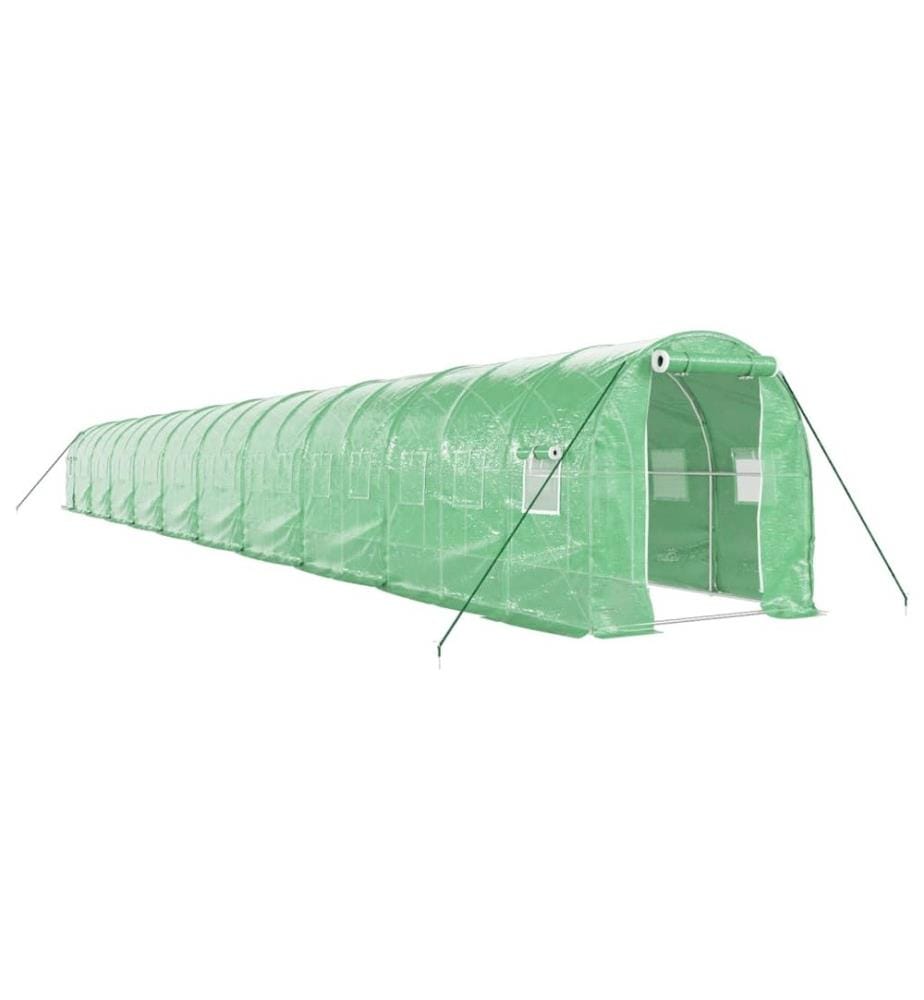 Gewächshaus mit Stahlrahmen Grün 40 m² 20x2x2 m