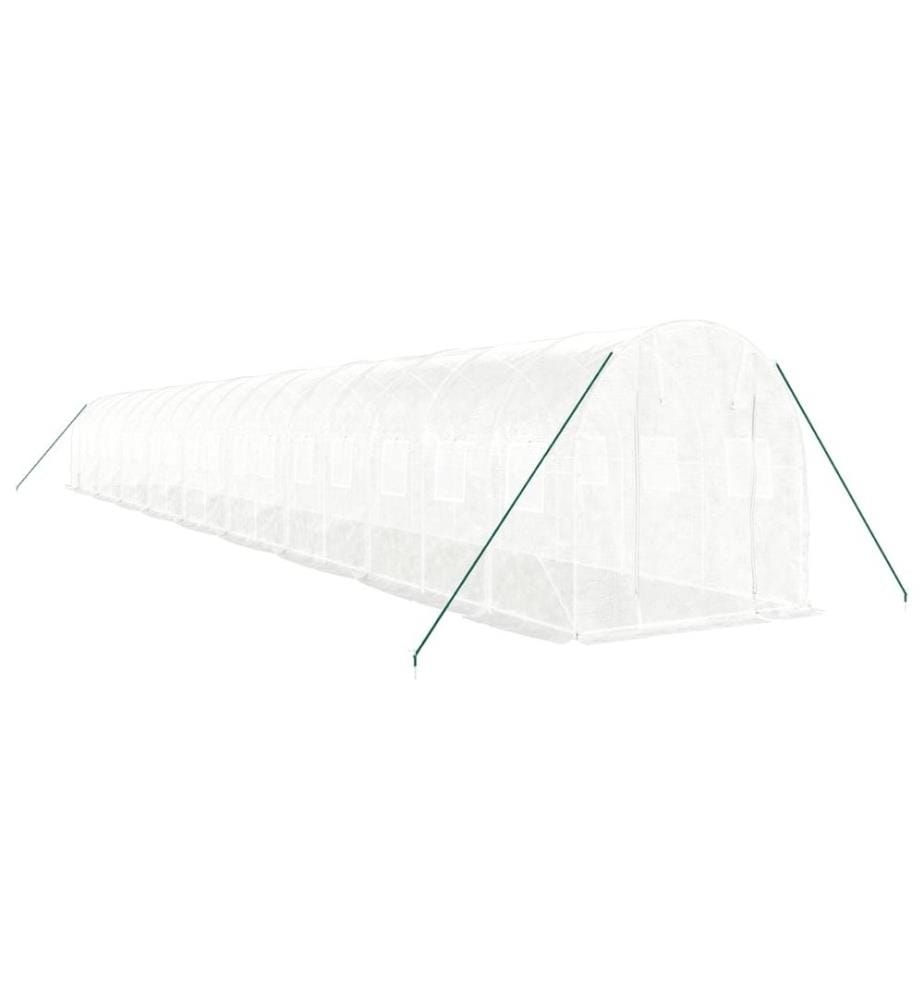 Gewächshaus mit Stahlrahmen Weiss 36 m² 18x2x2 m
