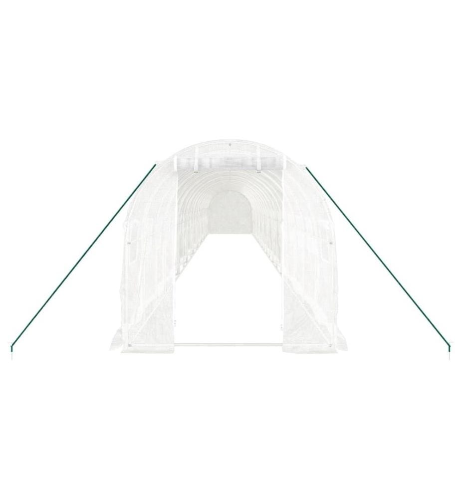Gewächshaus mit Stahlrahmen Weiss 36 m² 18x2x2 m