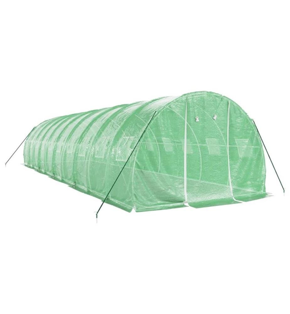 Gewächshaus mit Stahlrahmen Grün 30 m² 10x3x2 m