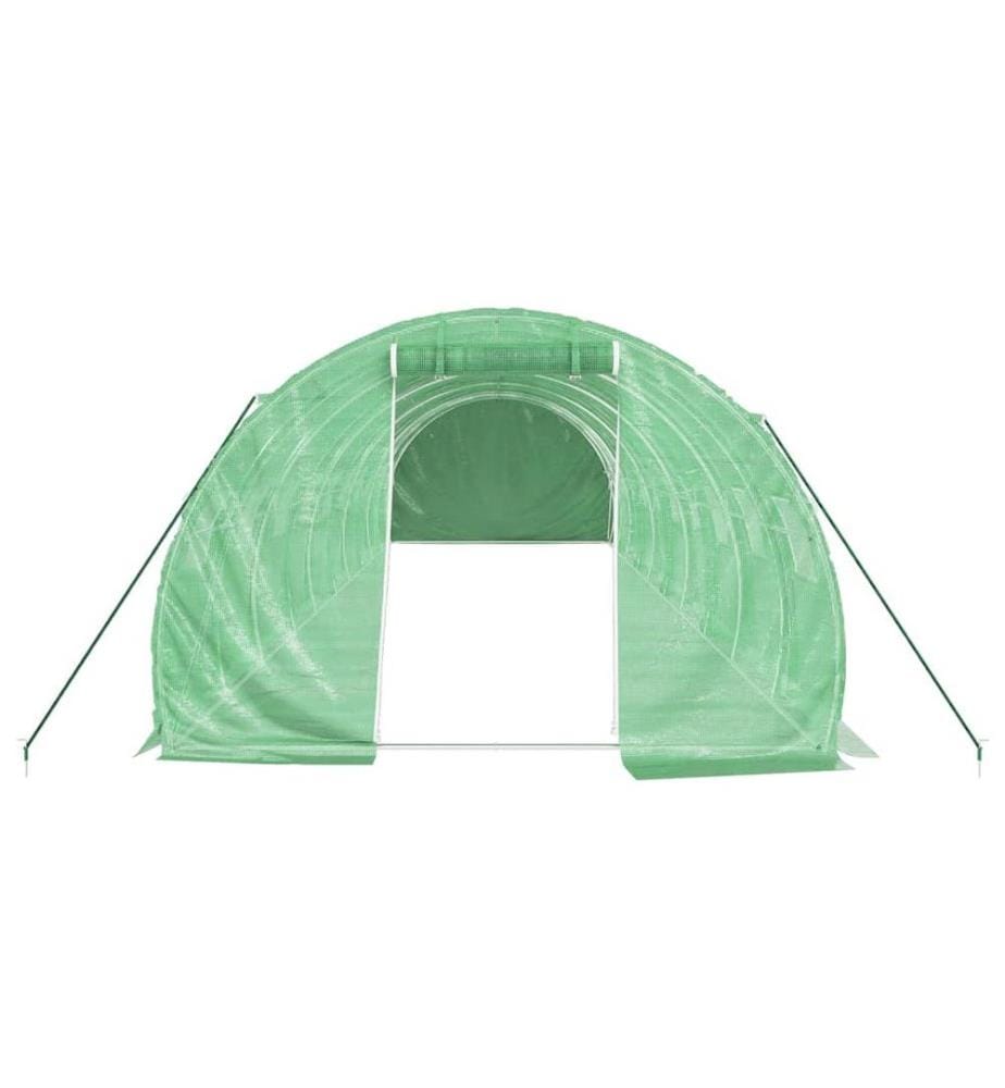 Gewächshaus mit Stahlrahmen Grün 30 m² 10x3x2 m