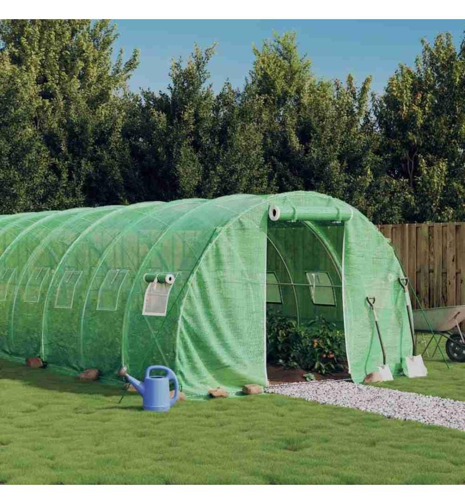 Gewächshaus mit Stahlrahmen Grün 66 m² 22x3x2 m