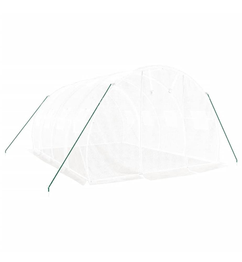 Gewächshaus mit Stahlrahmen Weiss 12 m² 4x3x2 m