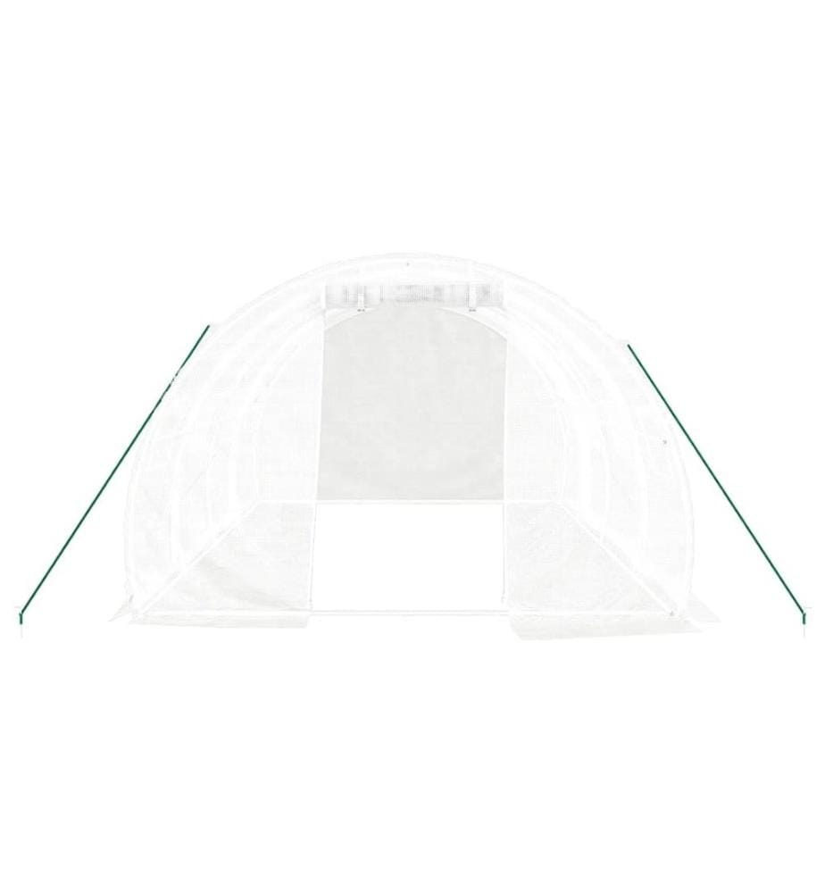 Gewächshaus mit Stahlrahmen Weiss 12 m² 4x3x2 m