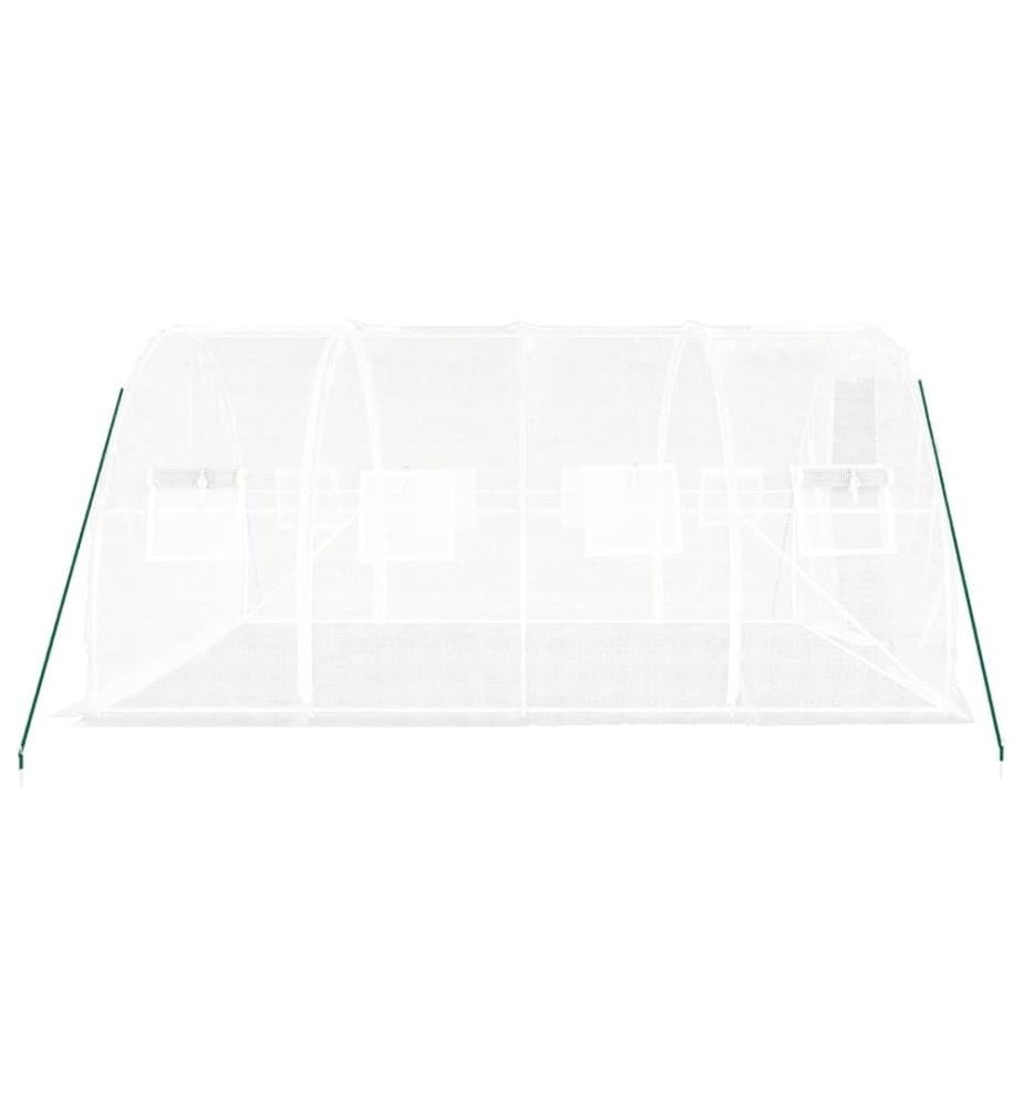 Gewächshaus mit Stahlrahmen Weiss 12 m² 4x3x2 m