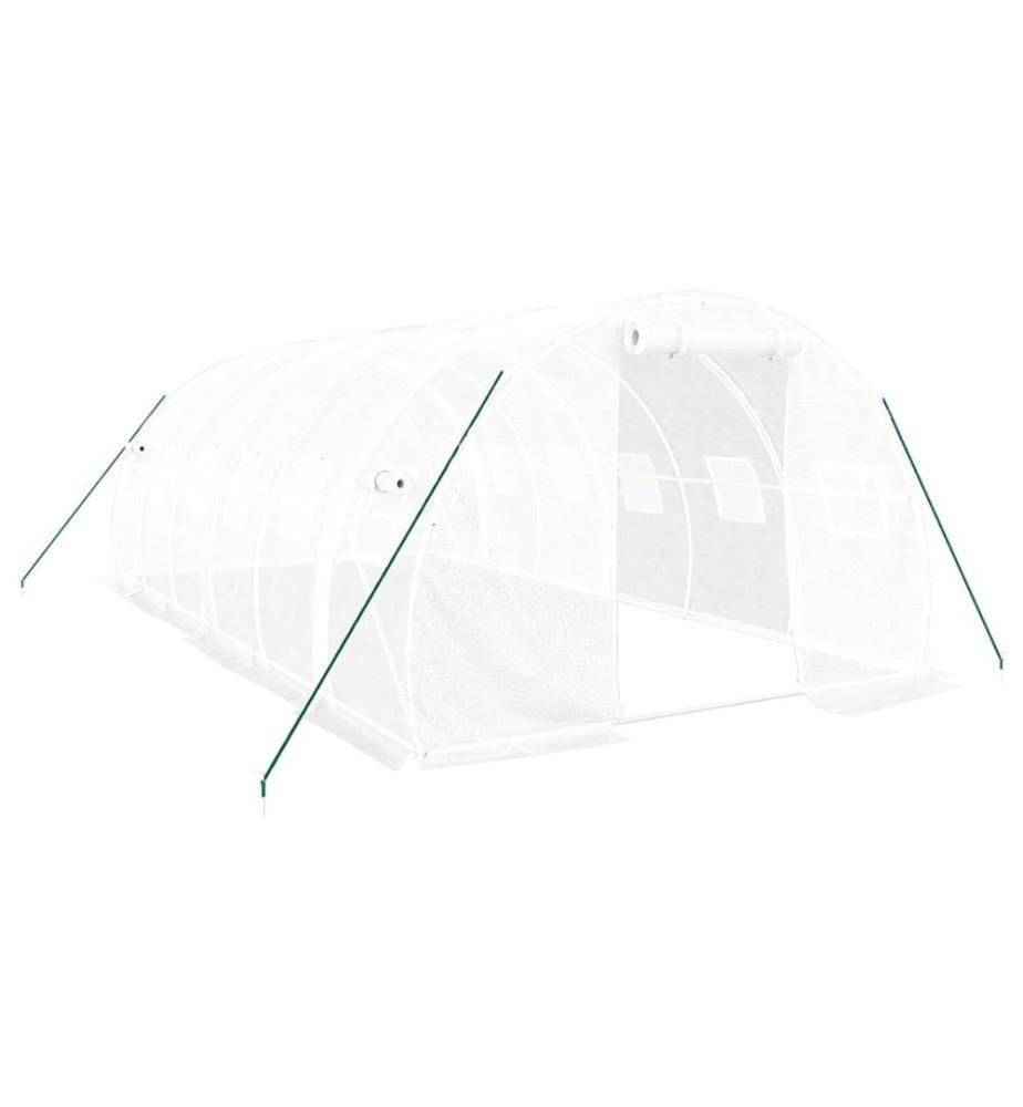 Gewächshaus mit Stahlrahmen Weiss 18 m² 6x3x2 m