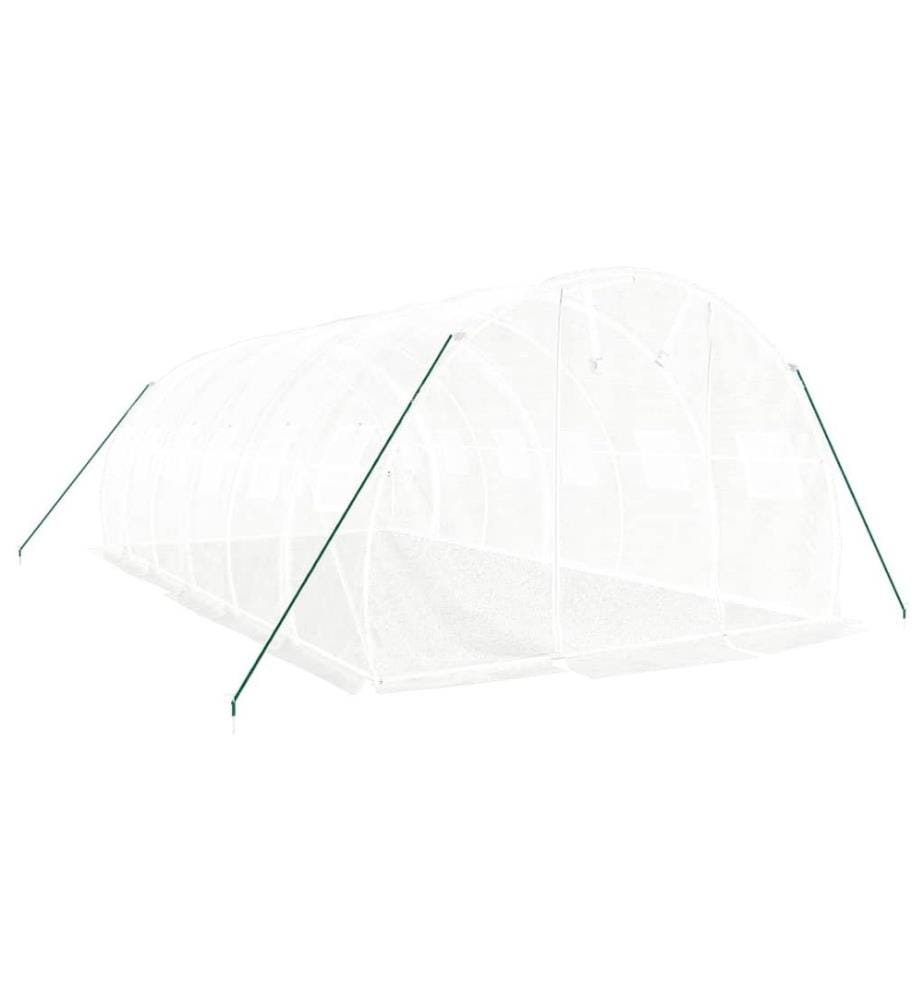 Gewächshaus mit Stahlrahmen Weiss 18 m² 6x3x2 m