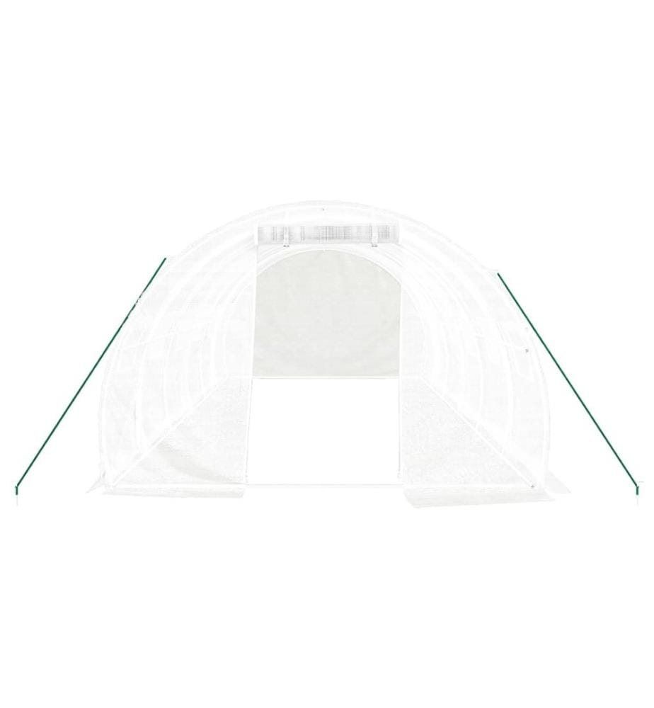 Gewächshaus mit Stahlrahmen Weiss 18 m² 6x3x2 m