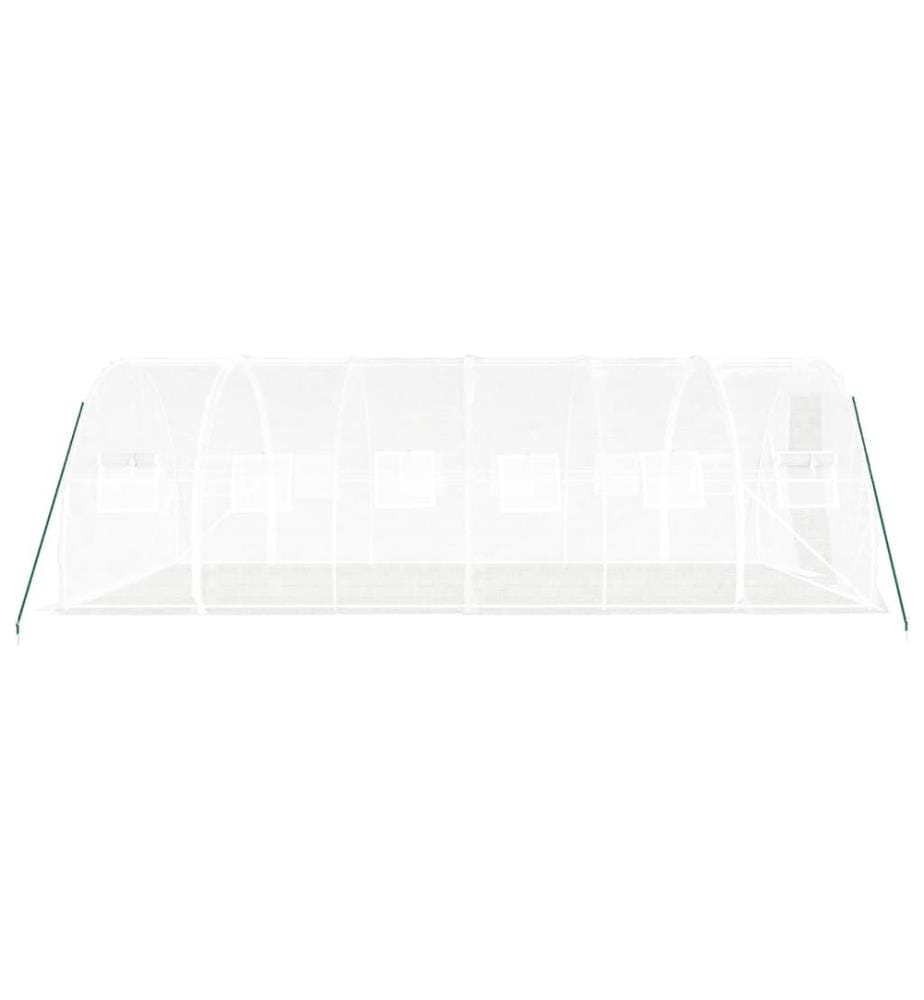 Gewächshaus mit Stahlrahmen Weiss 18 m² 6x3x2 m