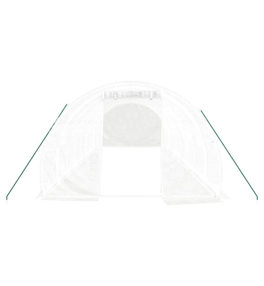 Gewächshaus mit Stahlrahmen Weiss 24 m² 8x3x2 m