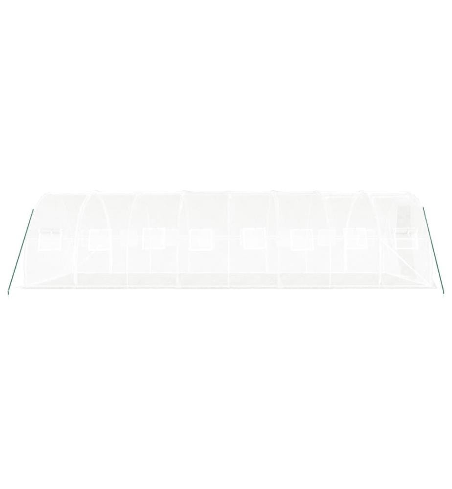Gewächshaus mit Stahlrahmen Weiss 24 m² 8x3x2 m