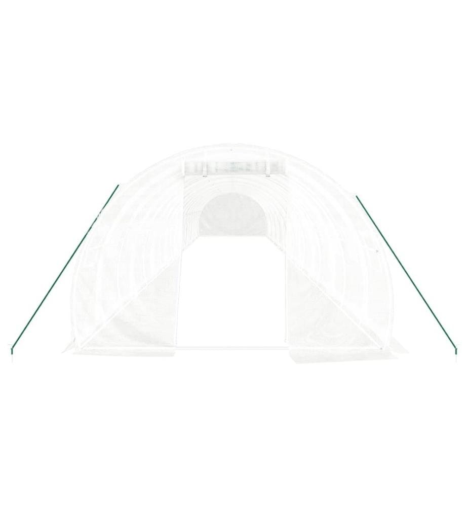 Gewächshaus mit Stahlrahmen Weiss 54 m² 18x3x2 m
