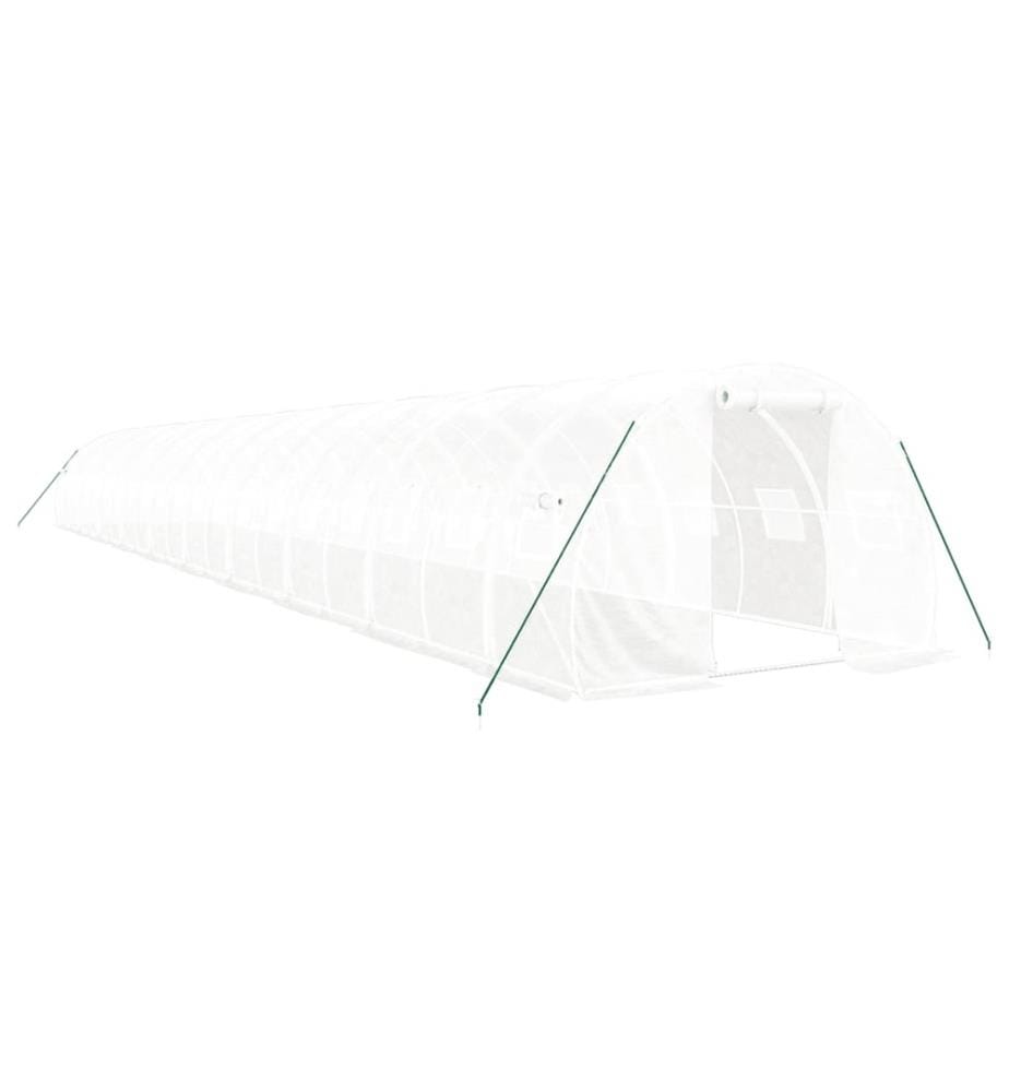 Gewächshaus mit Stahlrahmen Weiss 60 m² 20x3x2 m