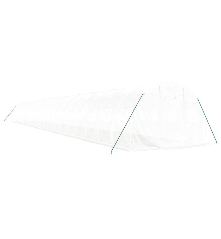 Gewächshaus mit Stahlrahmen Weiss 66 m² 22x3x2 m