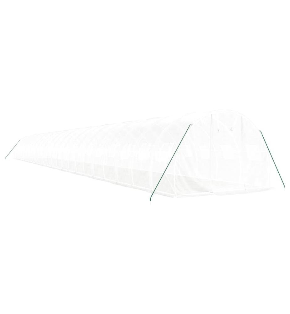 Gewächshaus mit Stahlrahmen Weiss 72 m² 24x3x2 m