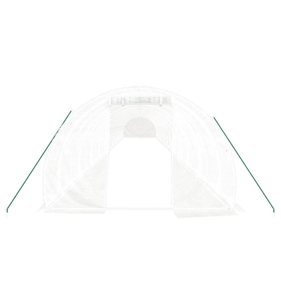 Gewächshaus mit Stahlrahmen Weiss 72 m² 24x3x2 m
