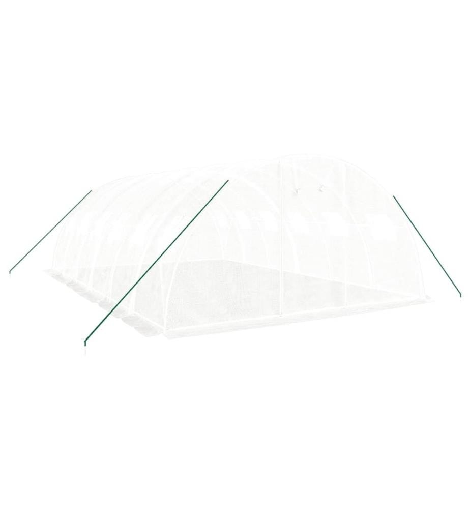 Gewächshaus mit Stahlrahmen Weiss 24 m² 6x4x2 m