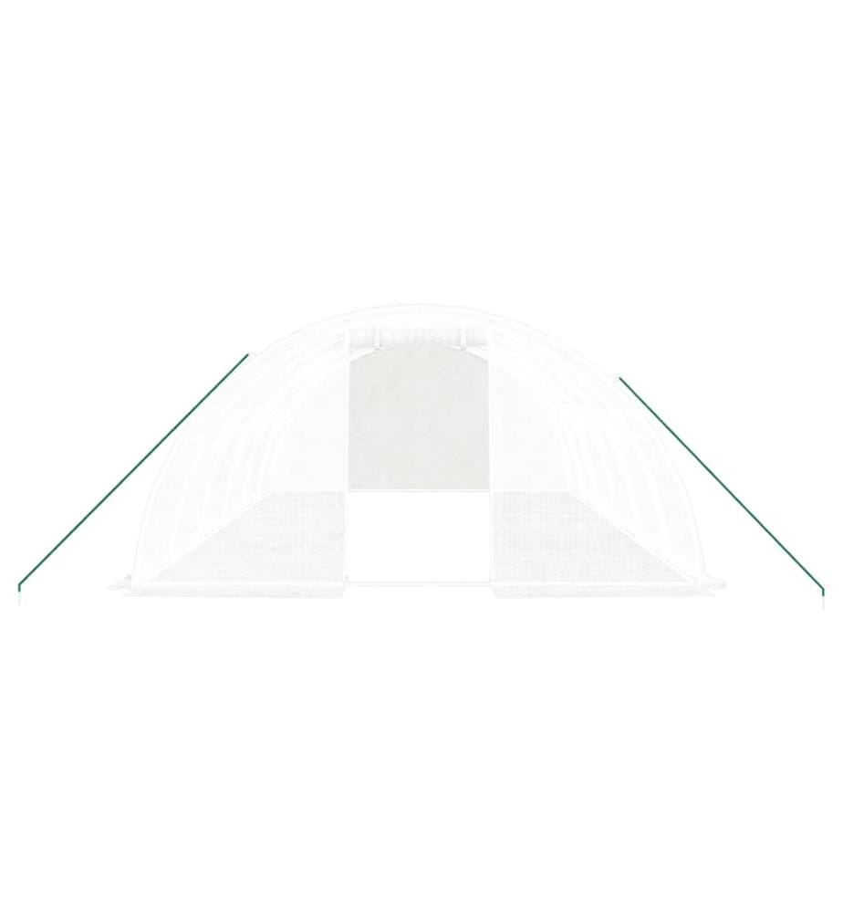 Gewächshaus mit Stahlrahmen Weiss 24 m² 6x4x2 m