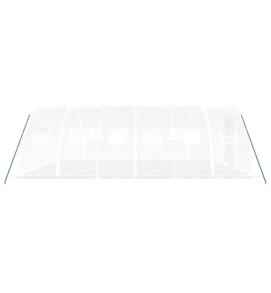 Gewächshaus mit Stahlrahmen Weiss 24 m² 6x4x2 m